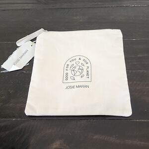 JOSIE MARAN Bag Zip Up Lined Natural Material Makeup Travel Beach Bag